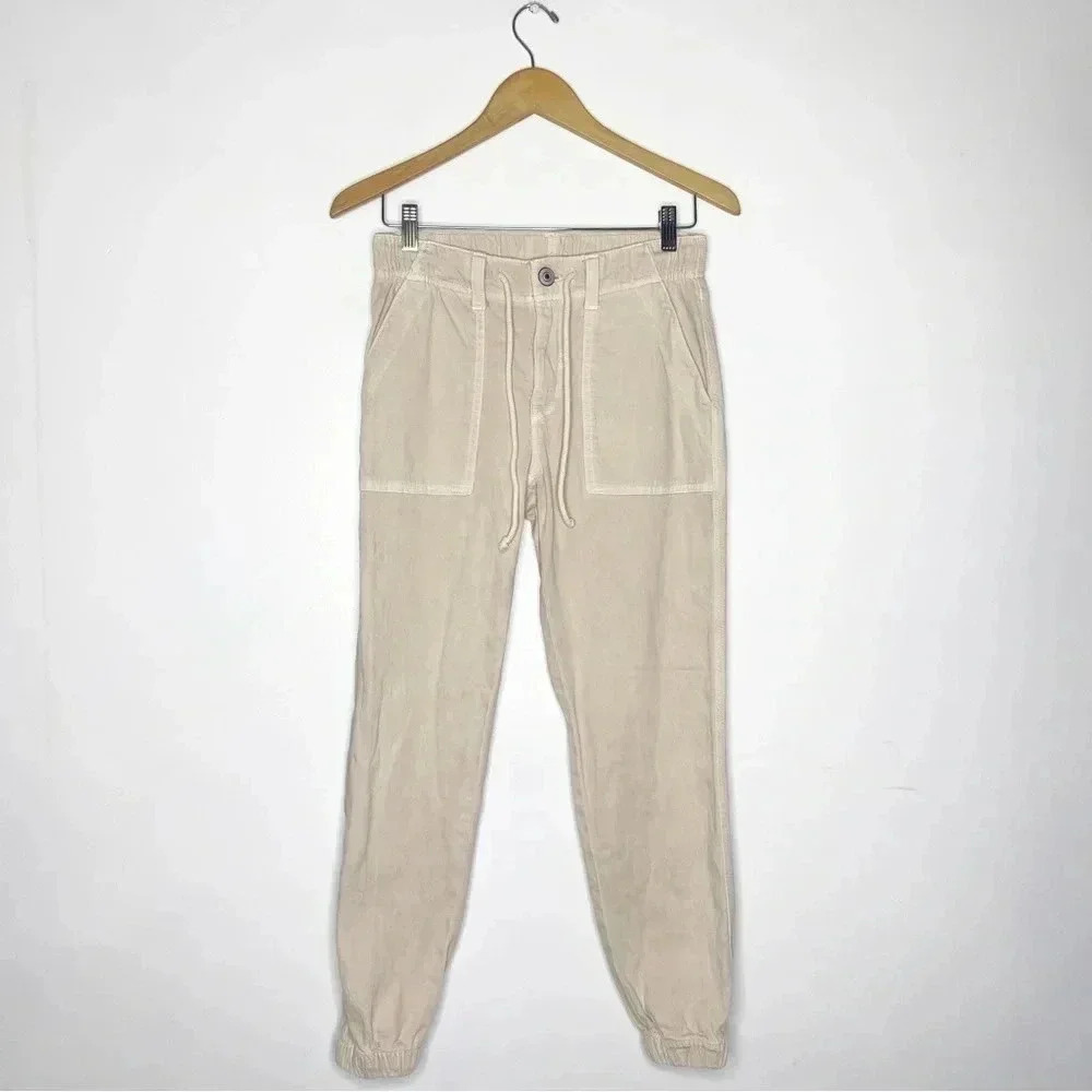 American Eagle AE Stretch Tomgirl Utility Jogger pants Size 2 Khaki Cream